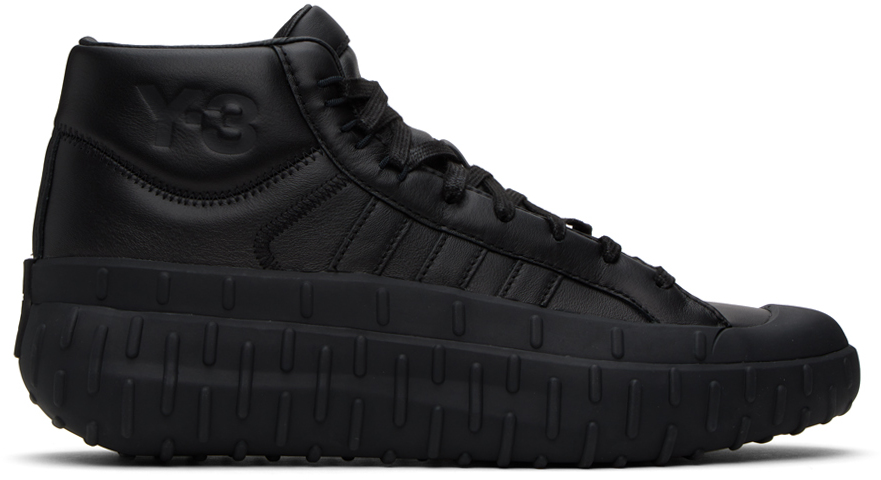 Y-3 Black Gr.1p High Sneakers In Black/black/off Whit