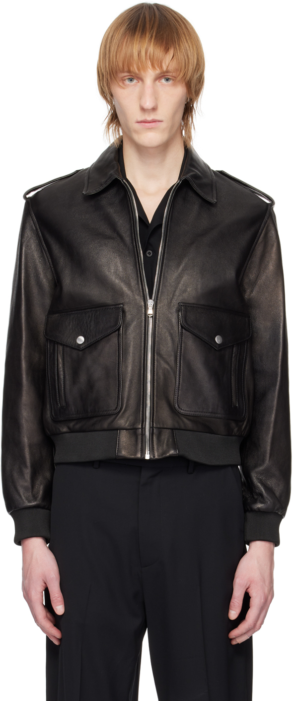 Nili Lotan Burton Flap-pocket Leather Jacket In Black