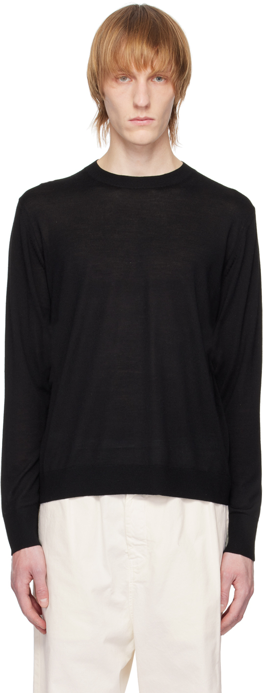Nili Lotan Cory Slim-fit Wool And Silk-blend Sweater In Black