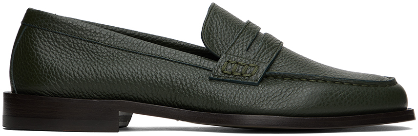Manolo Blahnik Green Perry Loafers