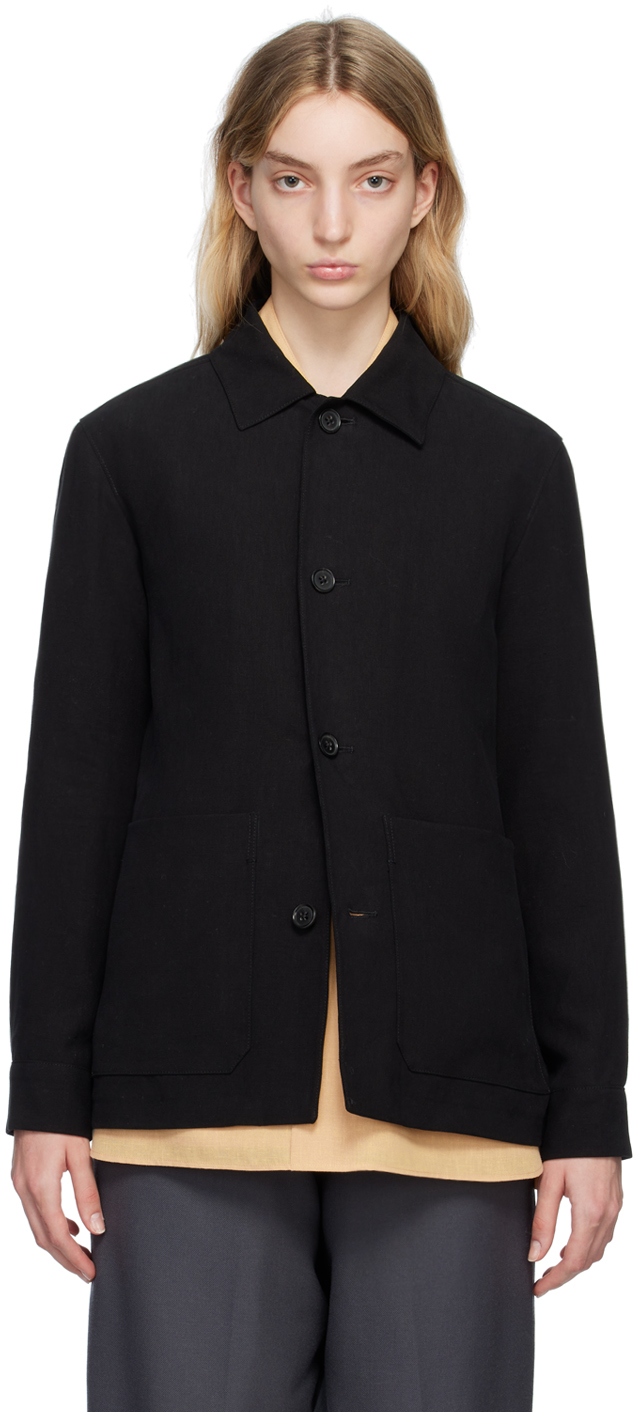 Zegna Black Button Jacket In 573c05a5 Black