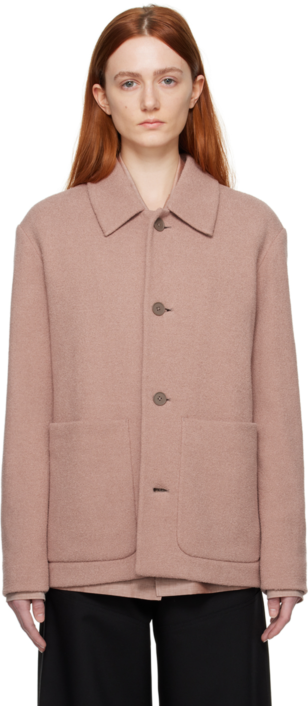 Zegna Pink Chore Jacket In Dusty Rose