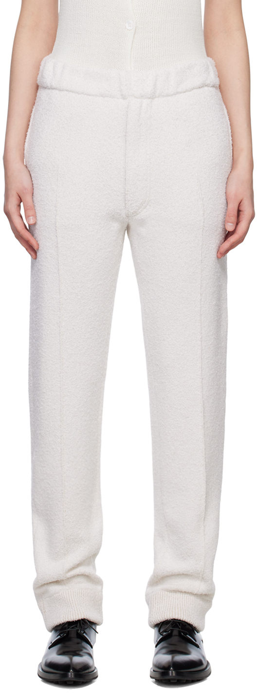 Zegna Off-white Joggers Trousers In N02 Powder White
