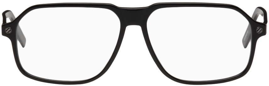 ZEGNA Black Rectangular Glasses