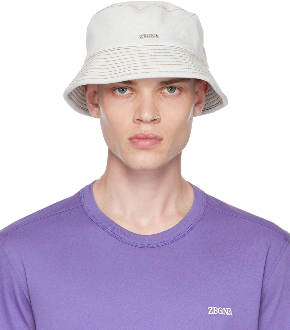 Zegna Blue Denim Hardware Bucket Hat In Bl3 Light Blue Solid