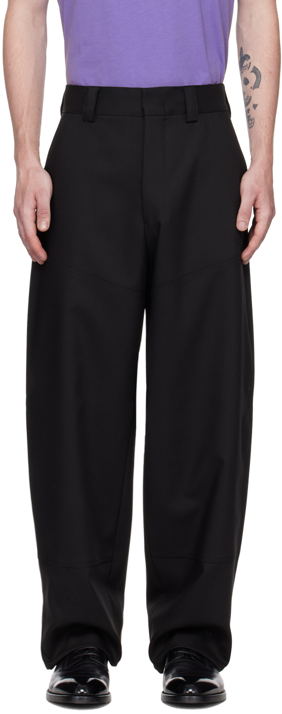 Shop Zegna Black Paneled Trousers In 587255a5 Black