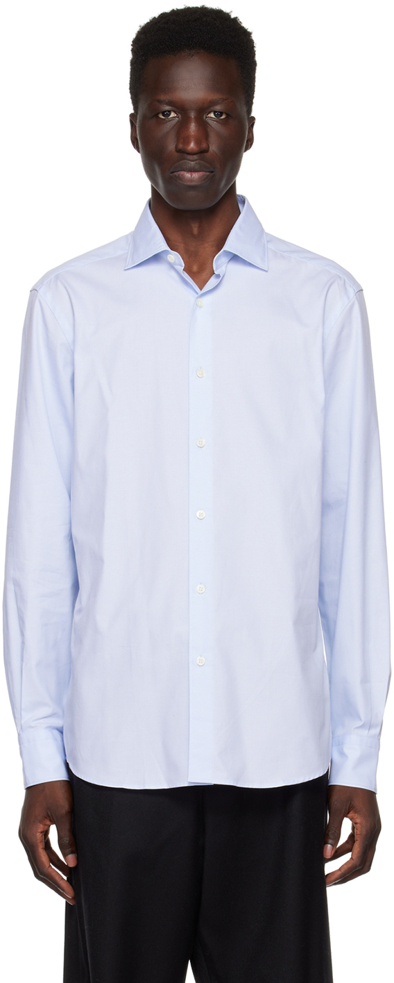 Zegna Blue Regular-fit Shirt In 011 Light Blue Solid
