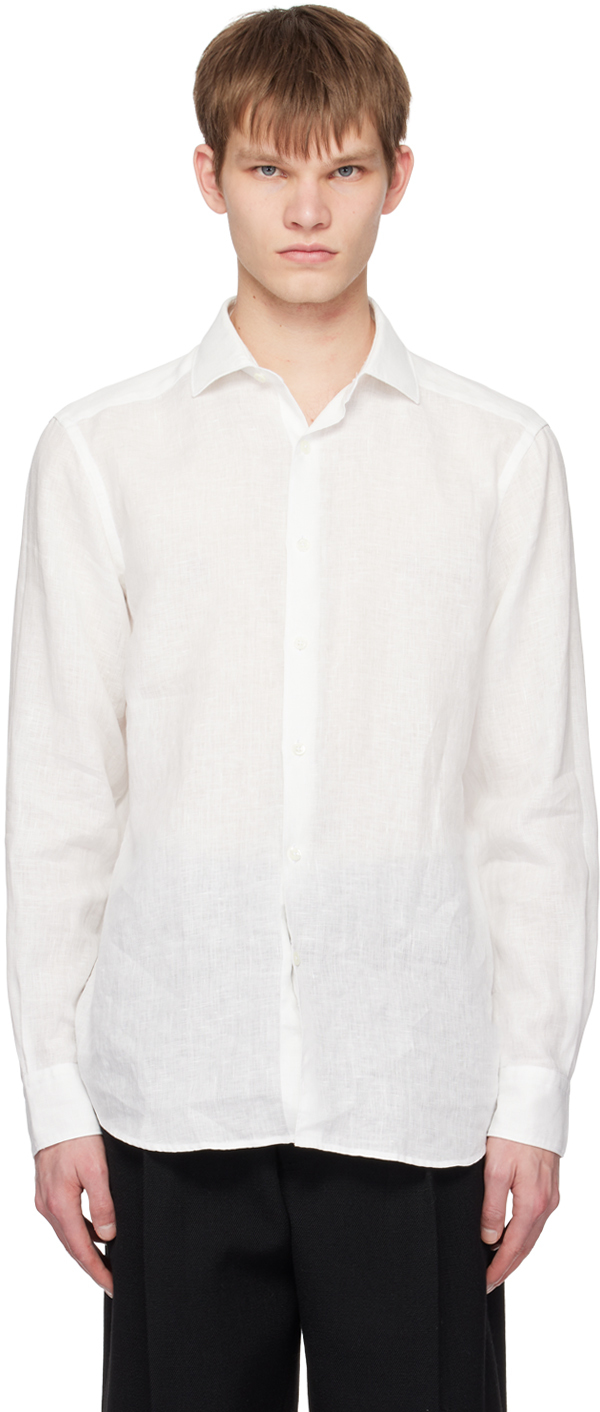 Shop Zegna White Buttoned Shirt In 623 White Solid