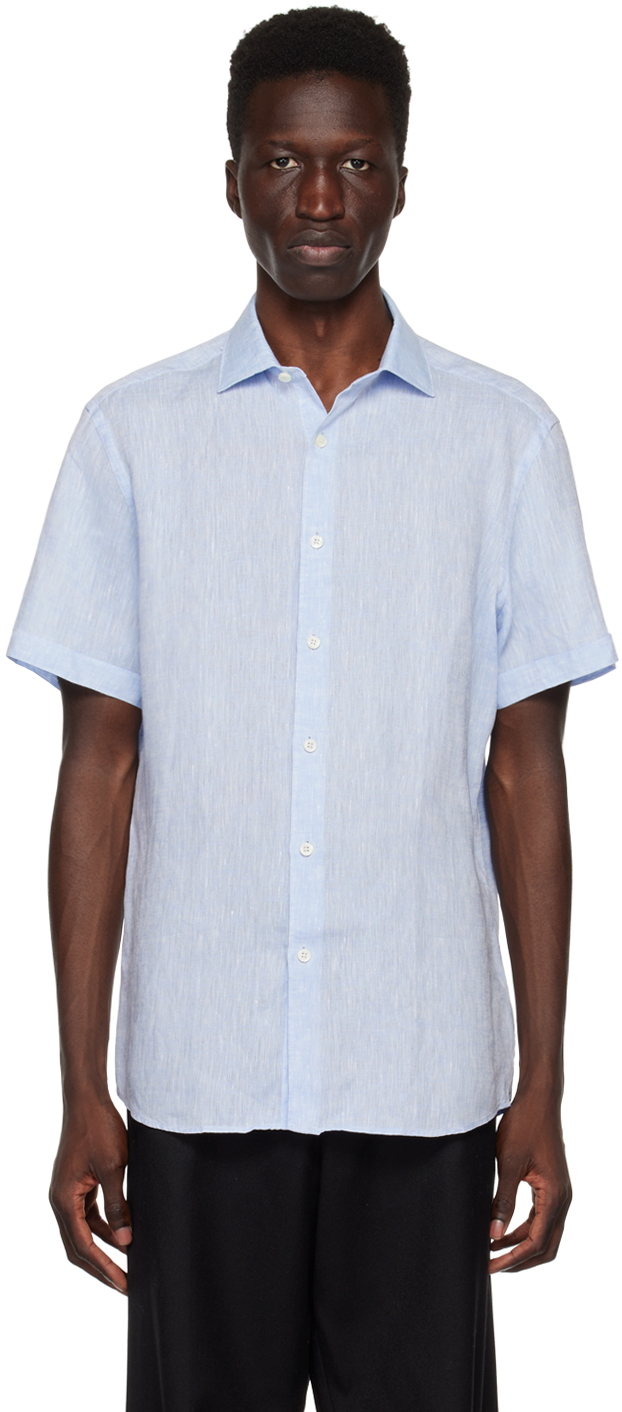 Zegna Blue Regular-fit Shirt In 241 Light Blue Solid