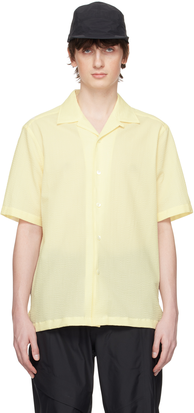 Zegna Yellow Button Shirt In 221 Light Yellow Sol