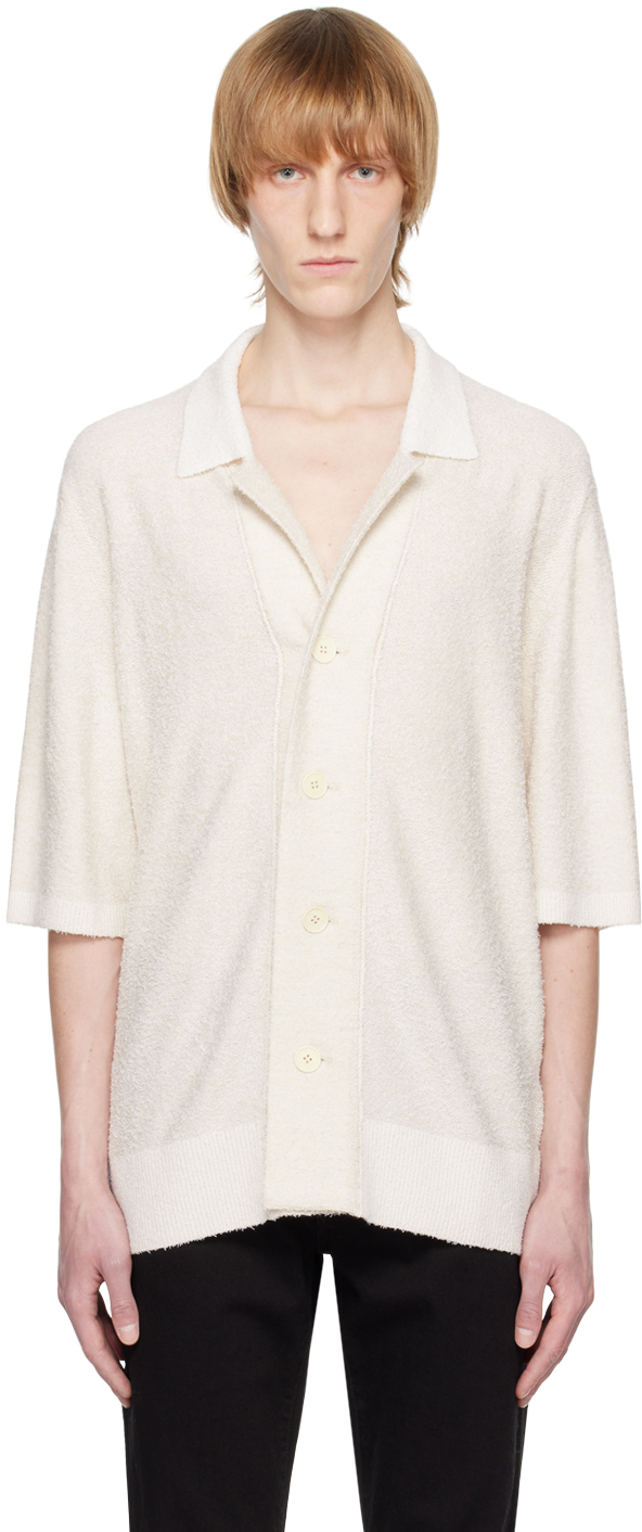 Zegna Off-white Buttoned Shirt In N02 Powder White