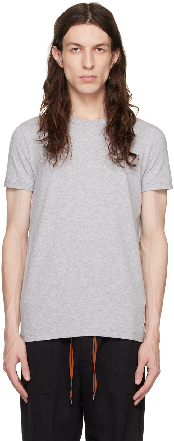 Zegna Gray Signifier T-shirt In 032 Grey Melange