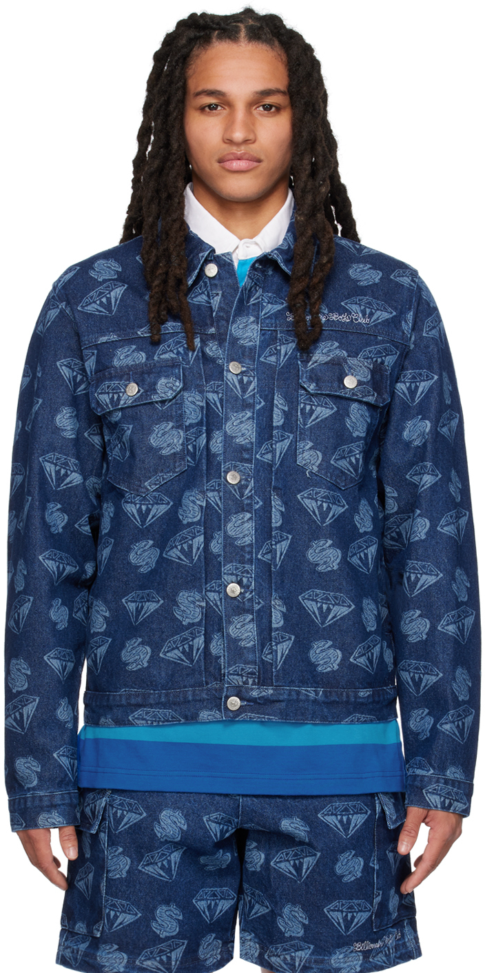 Billionaire Boys Club Blue Printed Denim Jacket