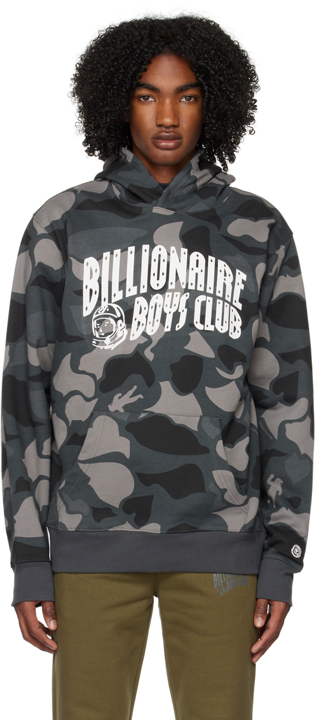 Billionaire Boys Club: Black Camo Print Arch Hoodie | SSENSE