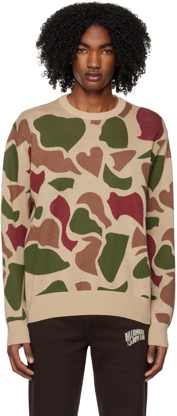 Billionaire Boys Club Mens Multi Arch Camouflage-intarsia Cotton And Wool-blend Jumper