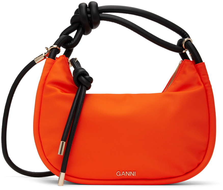 Ganni Orange Knot Baguette Bag Ssense 2569