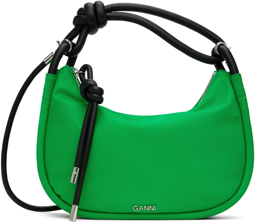 Green Knot Baguette Bag In 801 Kelly Green