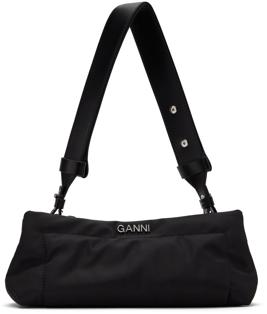 GANNI Black Pillow Baguette Bag