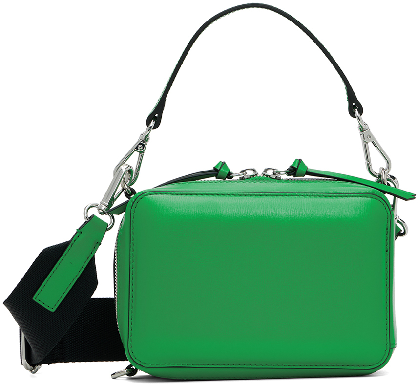 Lawn Green, Cross Body, Double Zip, Leather Camera Handbag by Hilly Horton  Home - hillyhorton.co.uk