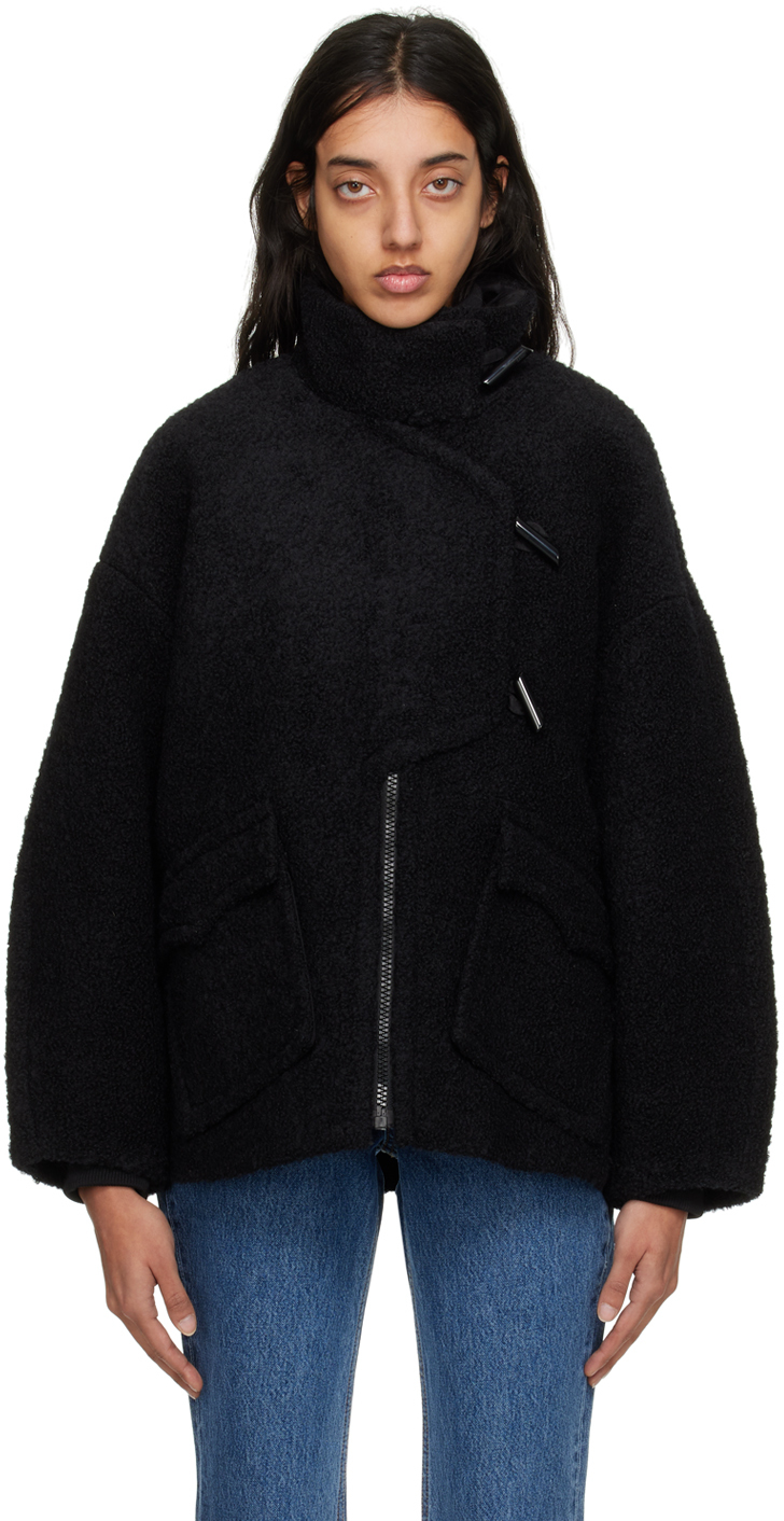 GANNI: Black Drop Shoulder Jacket | SSENSE UK