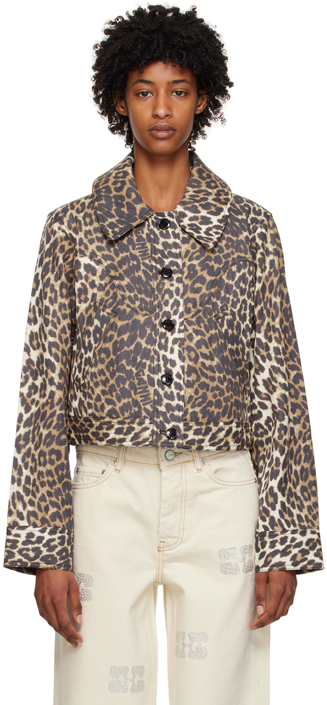 GANNI: Leopard Jacket SSENSE