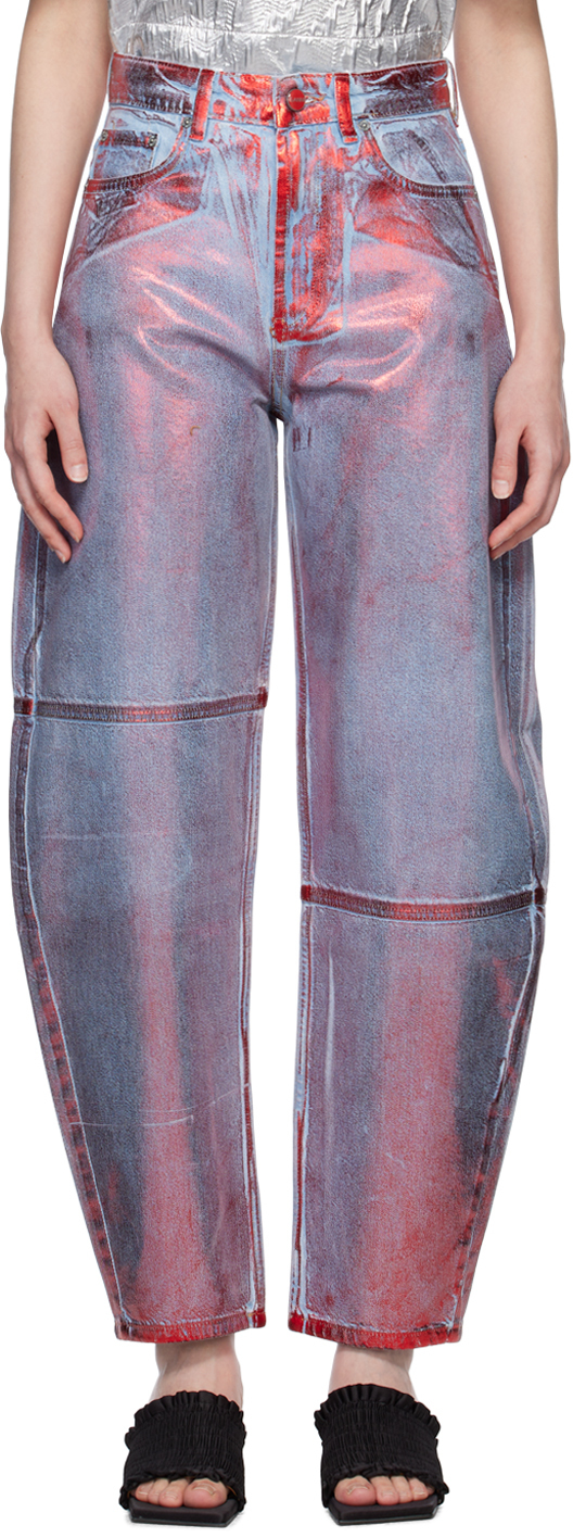 GANNI Red Stary Jeans