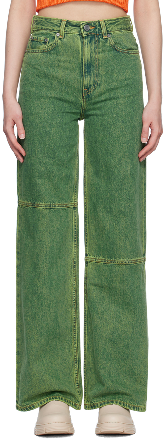 GANNI Green Faded Jeans
