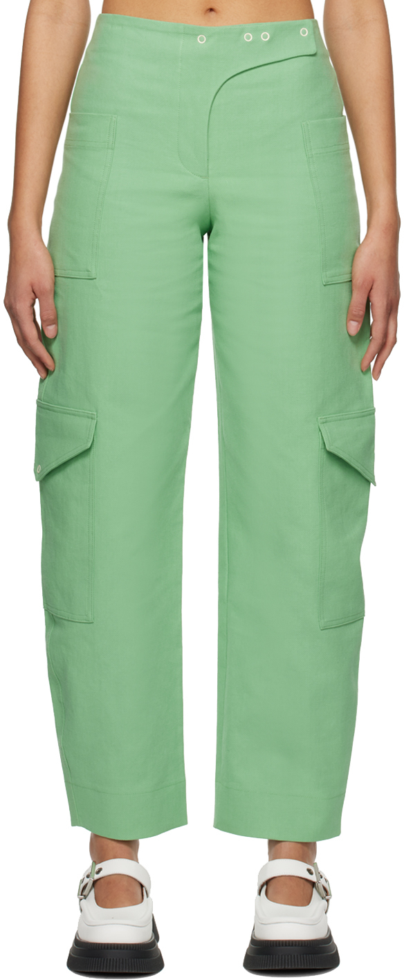 GANNI GREEN SUITING TROUSERS