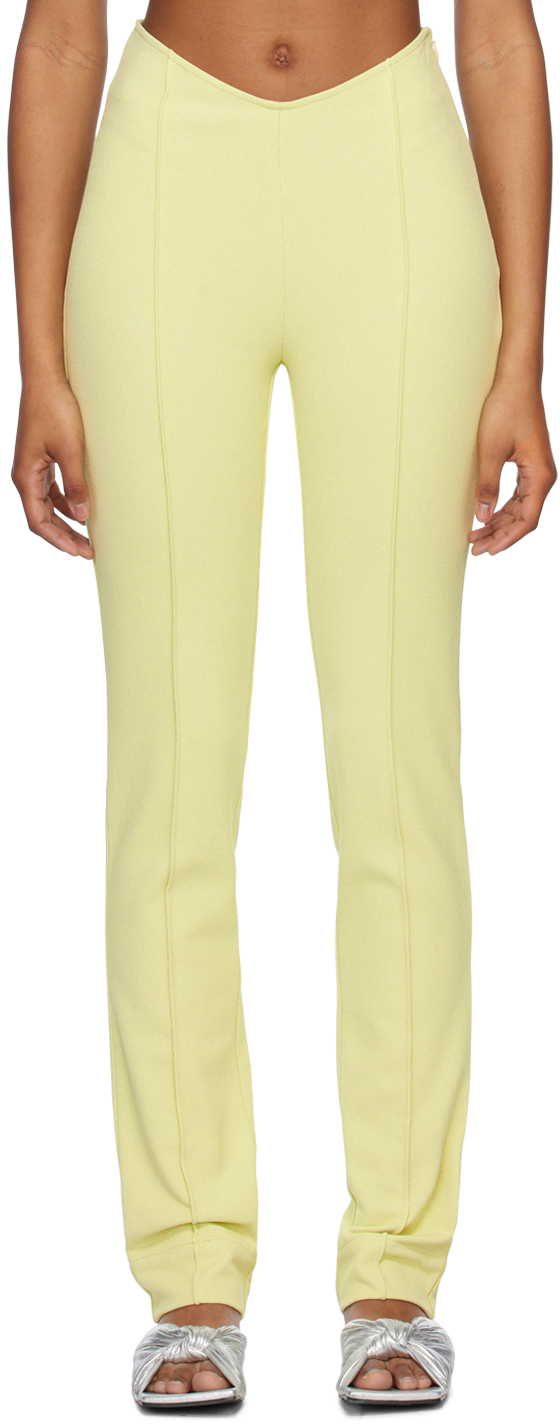 Ganni Green Slim-fit Trousers In 769 Lily Green