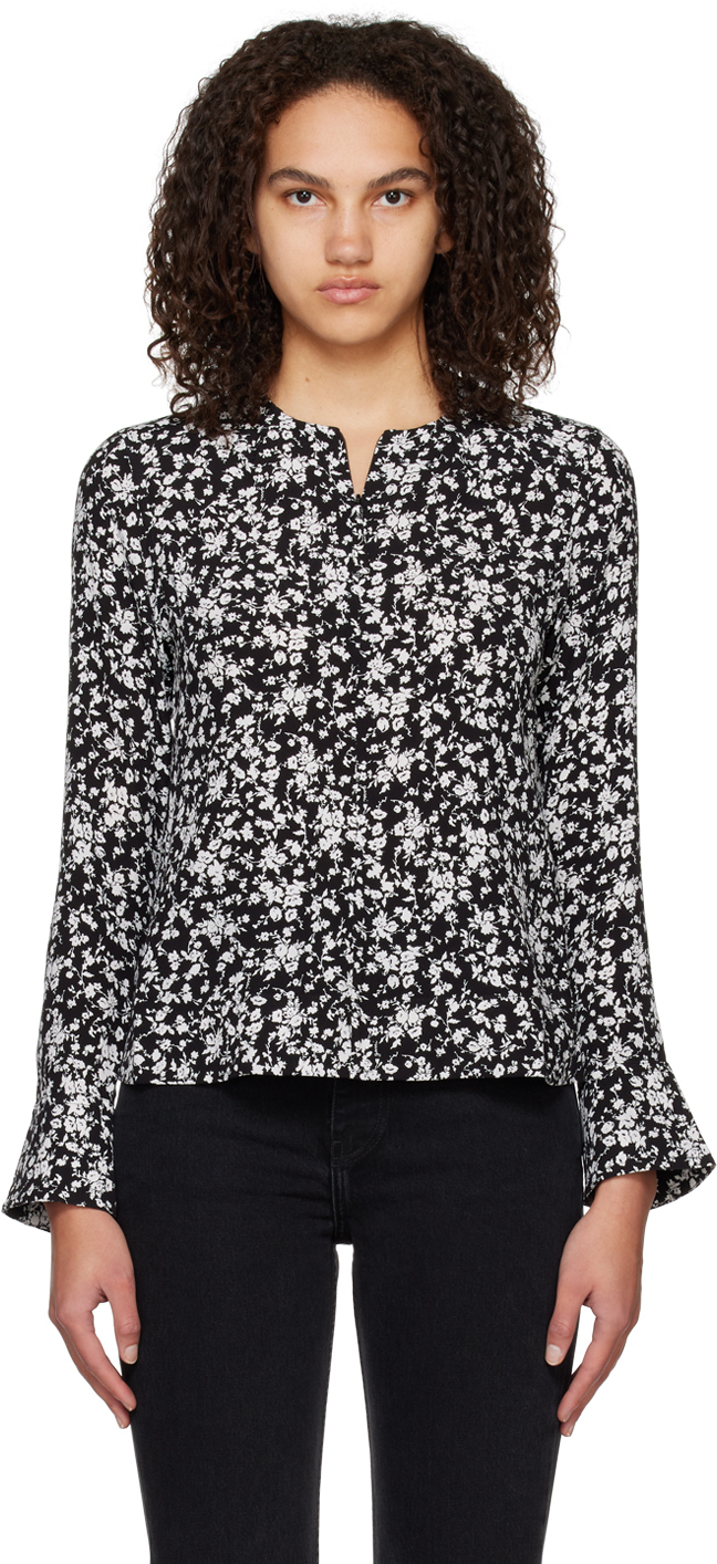 Ganni Floral Printed Blouse In Multi