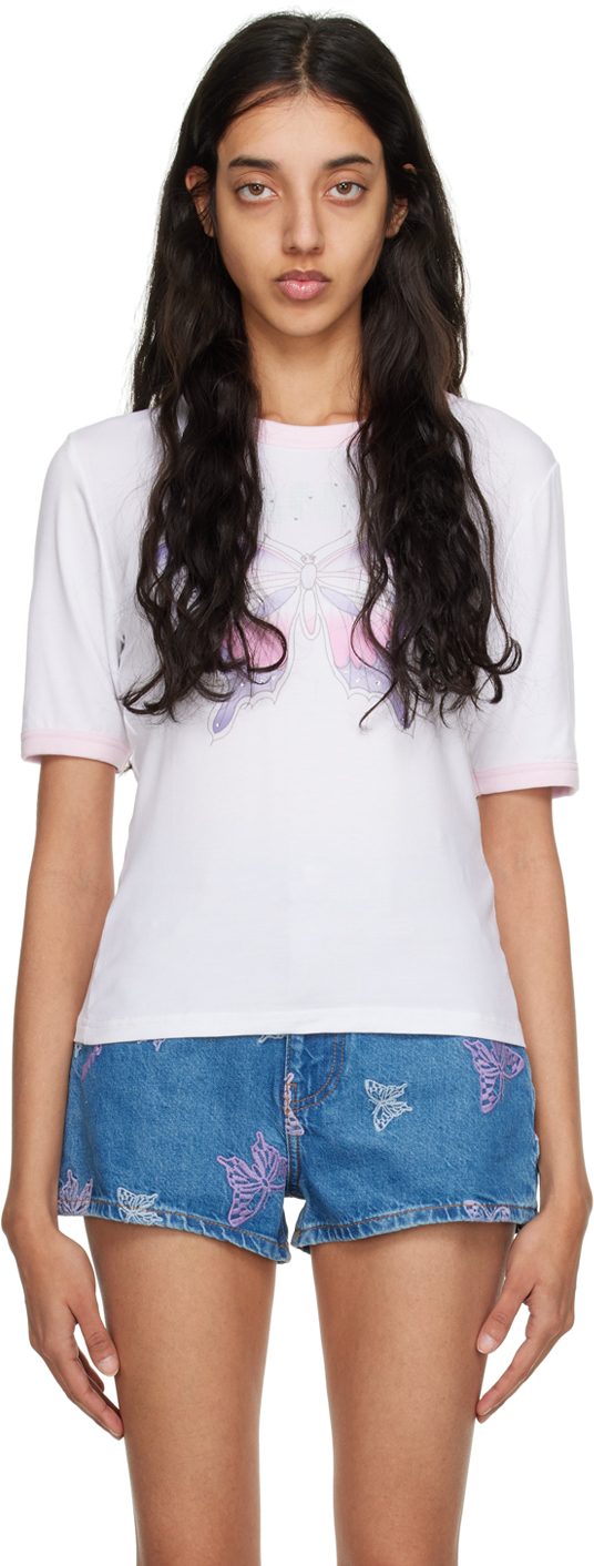 GANNIのホワイト Butterfly Tシャツがセール中