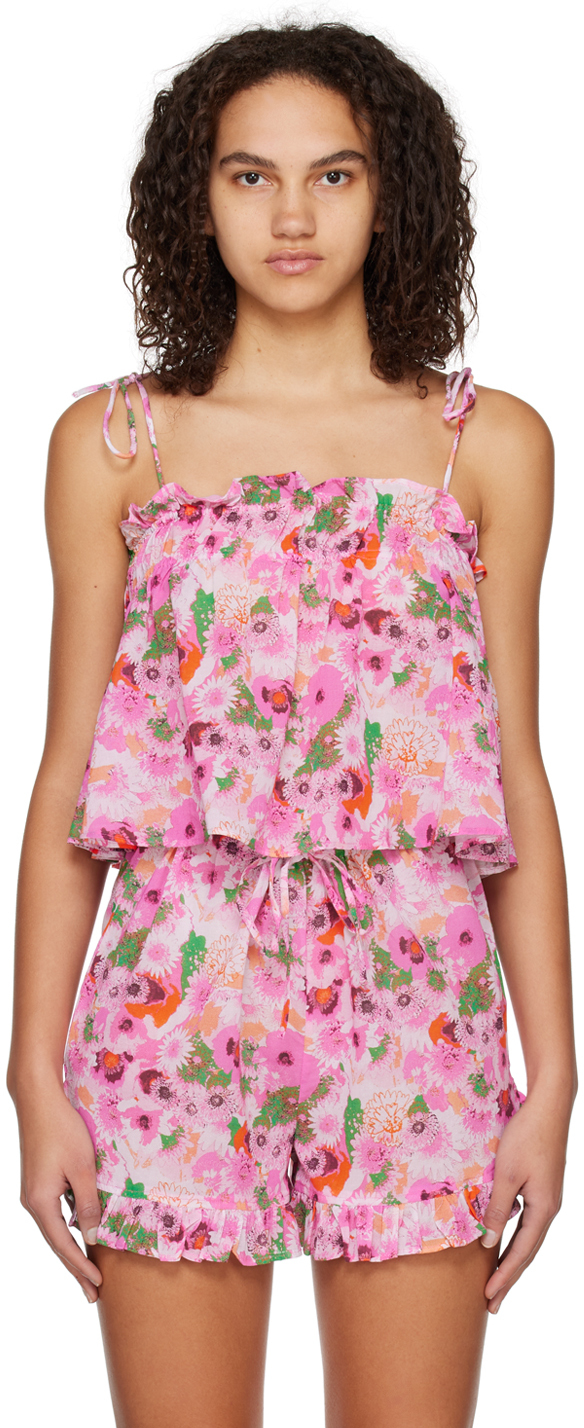 Pink Floral Tank Top