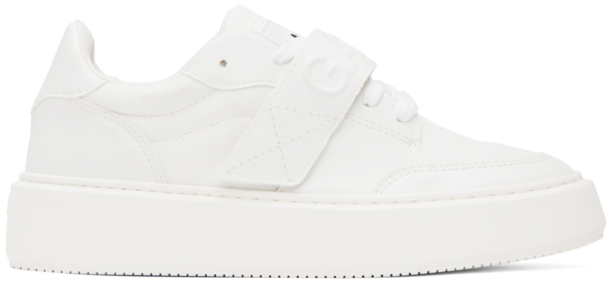 Ganni Sporty Mix Cupsole Low Top Velcro Trainer In 135 Egret