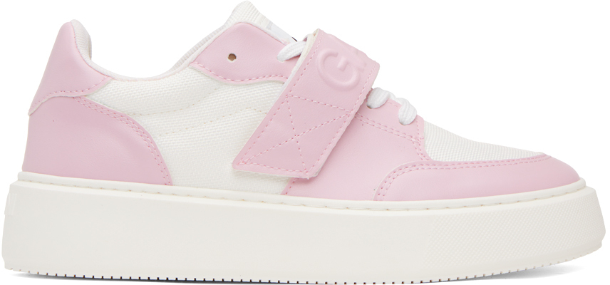 Pink & White Sporty Sneakers by GANNI on Sale