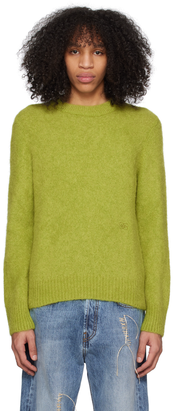 Ganni Green Crewneck Sweater In Going Green