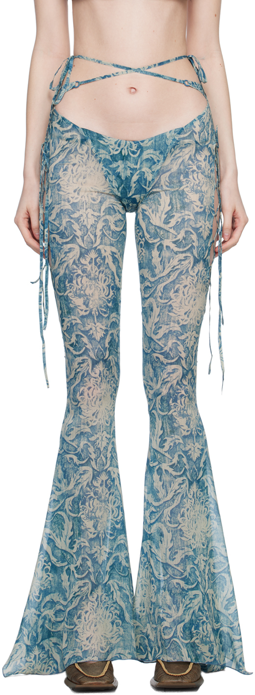 Shop Knwls Blue Glimmer Trousers In Spikewall