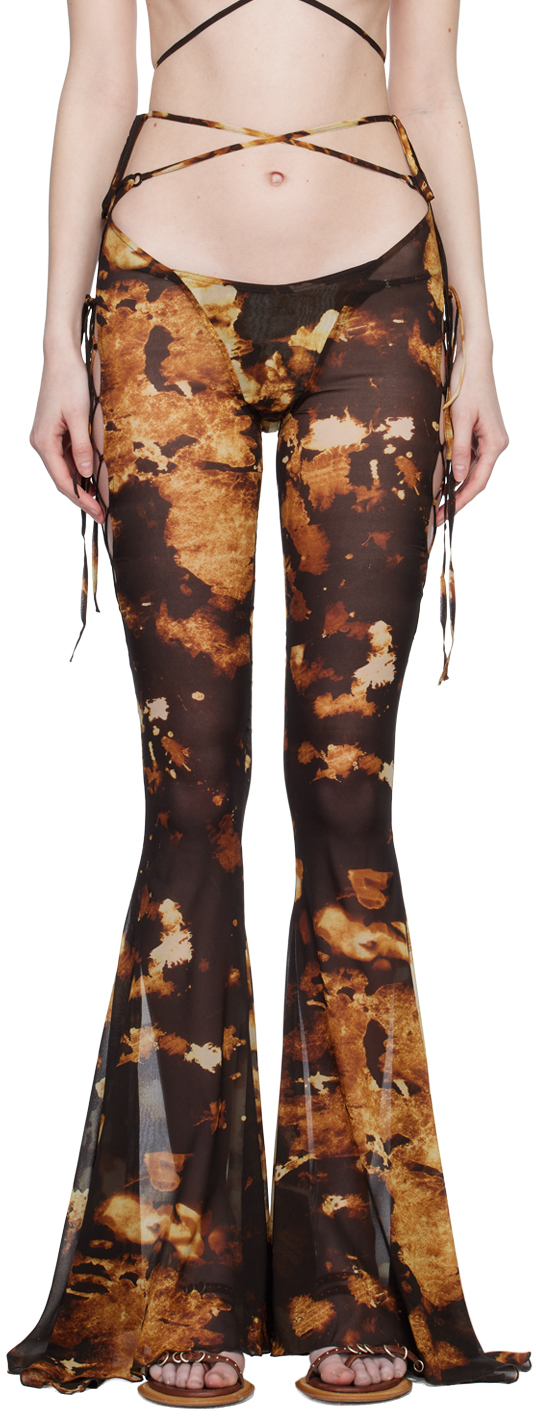 Shop Knwls Brown Glimmer Trousers In Starlight