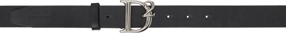 Ceinture Fine Dsquared2 En Cuir Noir - Avec Sifflet Et Chaîne Argentés - Taille M - Neuf Avec étiquettes