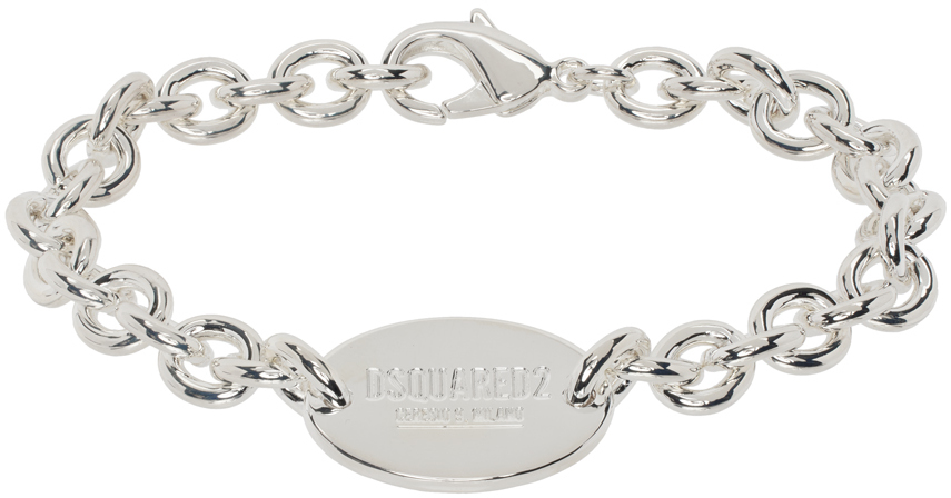 Silver Tag Chain Bracelet