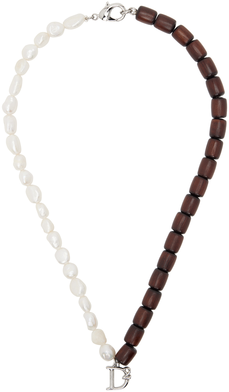 Dsquared2 White & Brown Shells Necklace