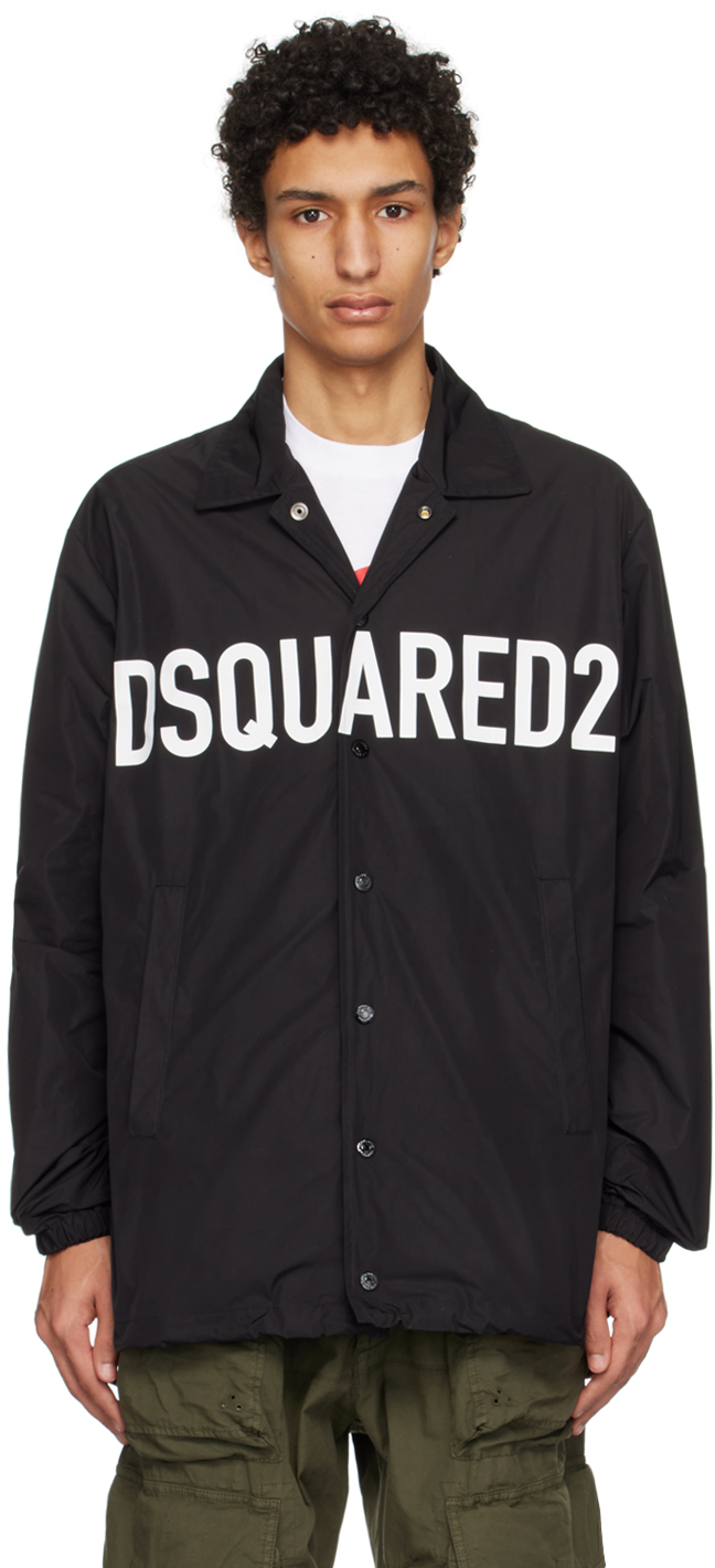 Dsquared2: Black Printed Jacket | SSENSE Canada