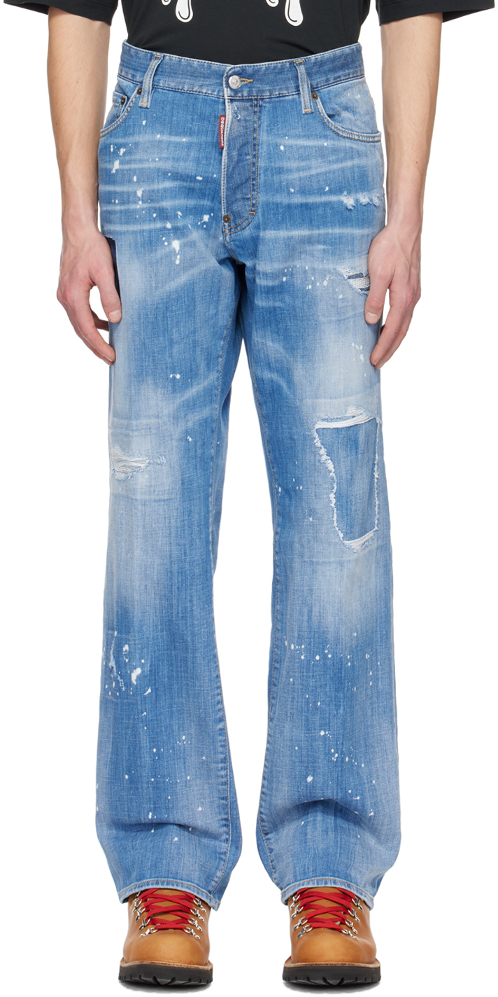 Dsquared2 Blue Roadie Jeans In 470 Blue Navy
