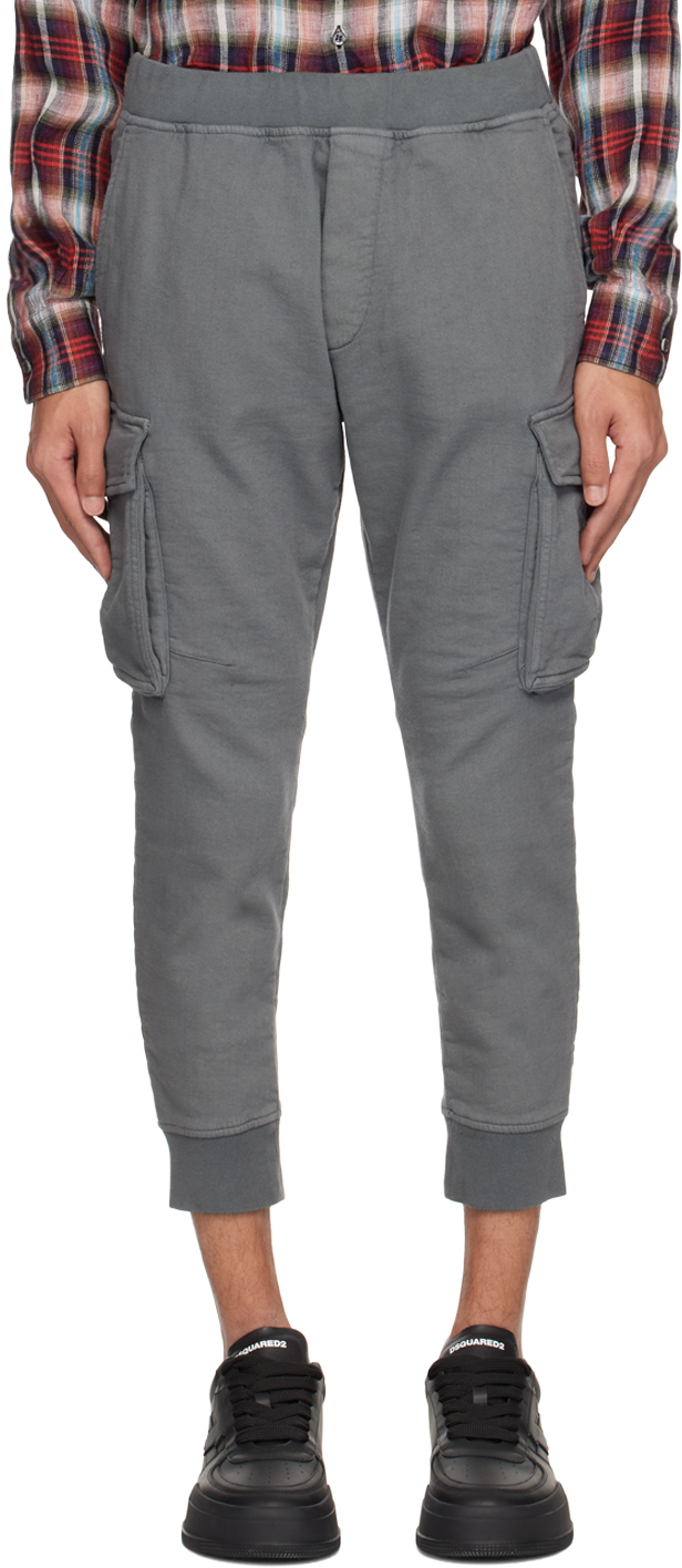 Dsquared2 Slip-on Cargo-pocket Track Trousers In Grey