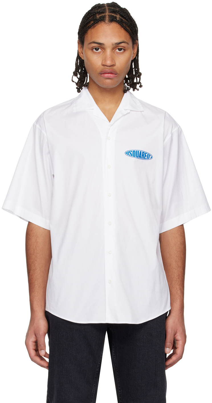 Prada White poplin bowling shirt
