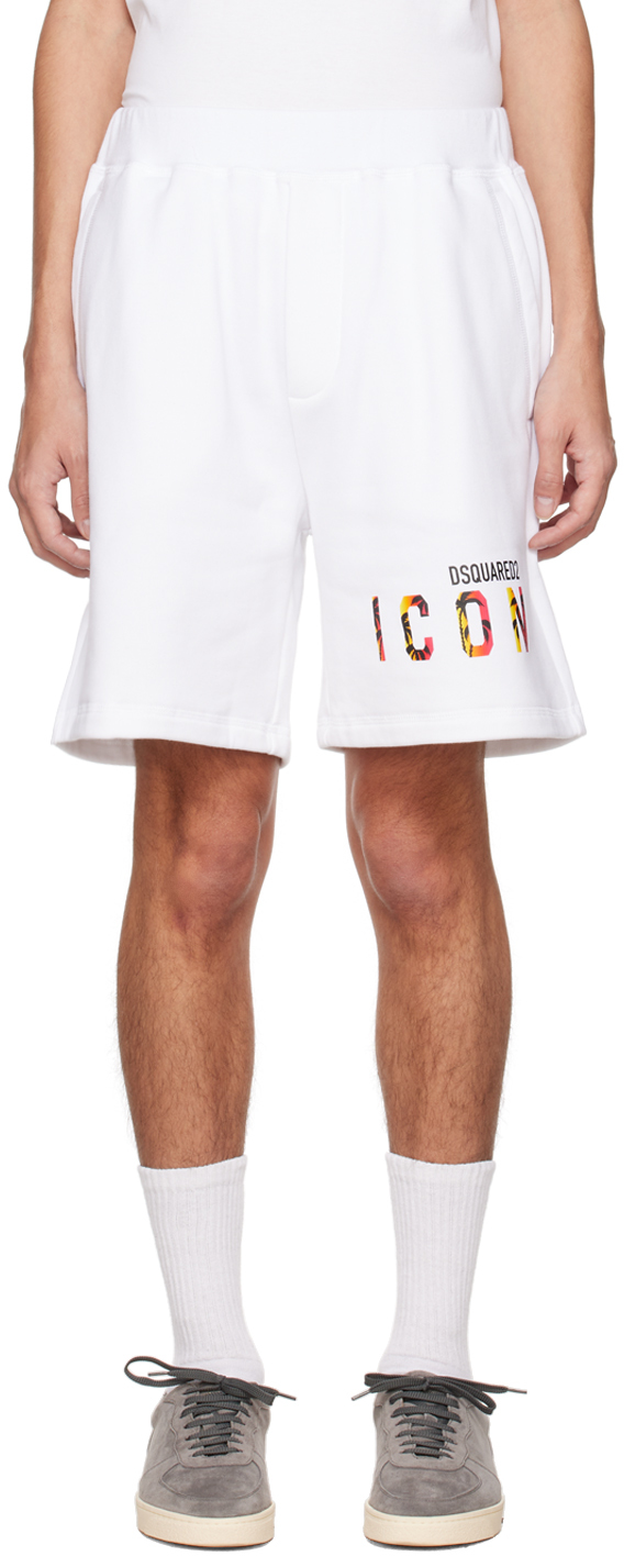 Shop Dsquared2 White Icon Sunset Shorts In 100 White