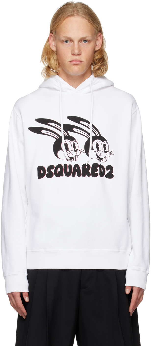 Shop Dsquared2 White Lunar New Year Hoodie In 100 White