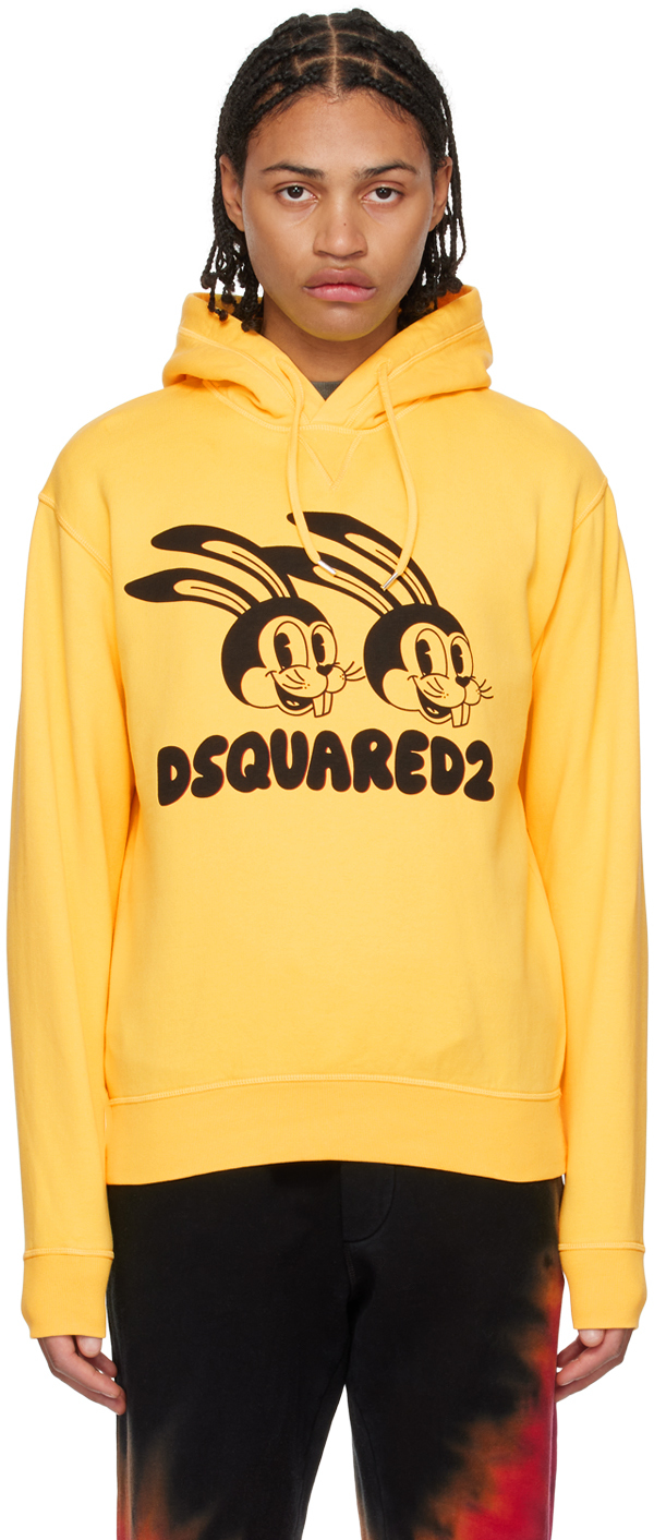 Dsquared2 Yellow Lunar N.y. Hoodie In 174 Yellow