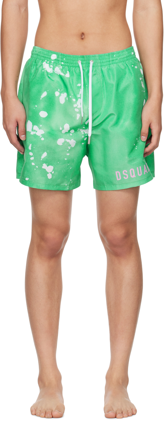 Dsquared2 Green Bleached Swim Shorts In 338 Lt Green