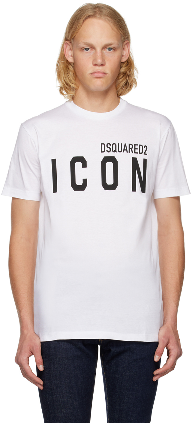 Bij kruis Aanbod White 'Icon' T-Shirt by Dsquared2 on Sale