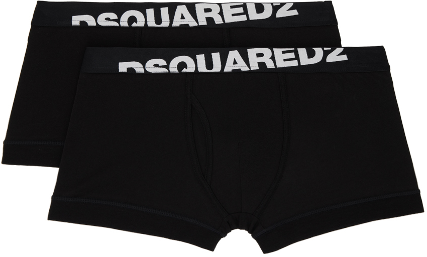Dsquared2 Two-pack Black Boxer Briefs In 001 Black